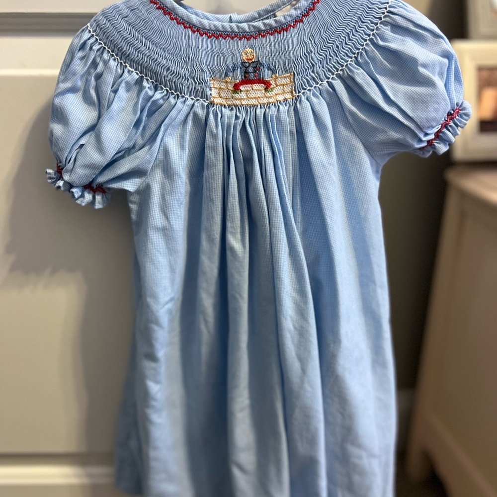 Adorable Blue Smocked Baby Dress